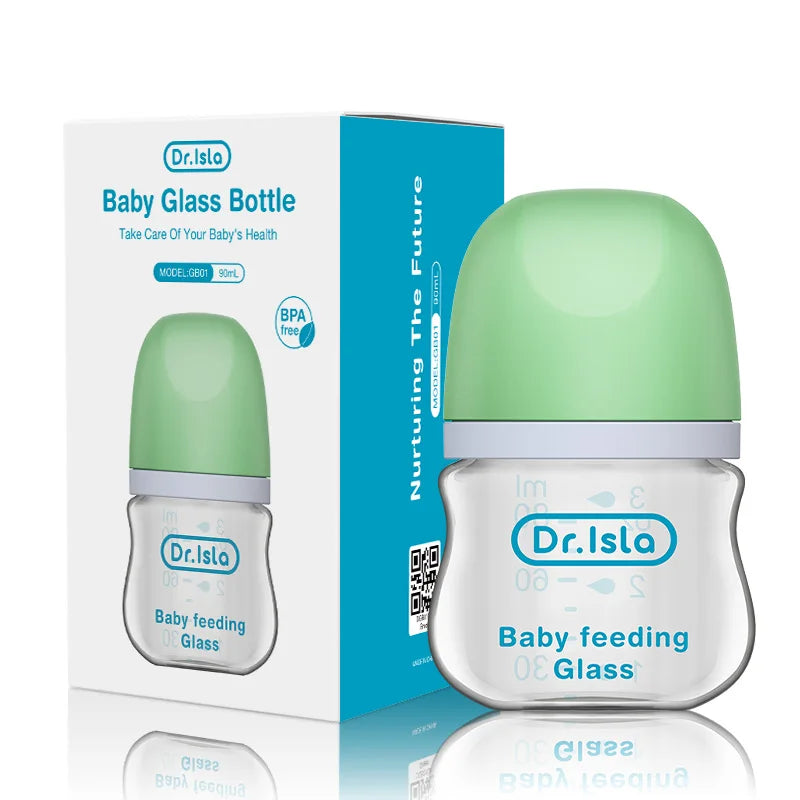 Premium Anti-Colic Glass Baby Bottle – 90ml / 160ml