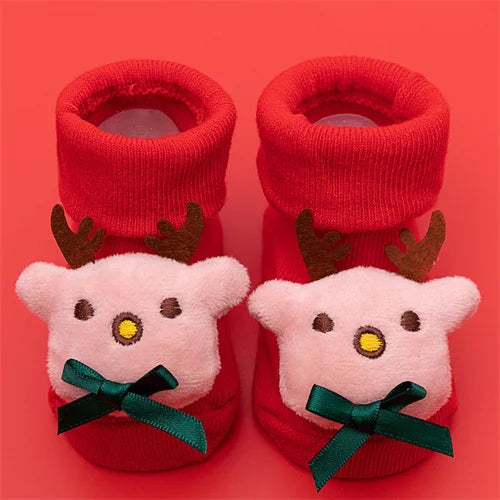 Cozy Christmas Baby Socks – Anti-Slip Cartoon Winter Warmers