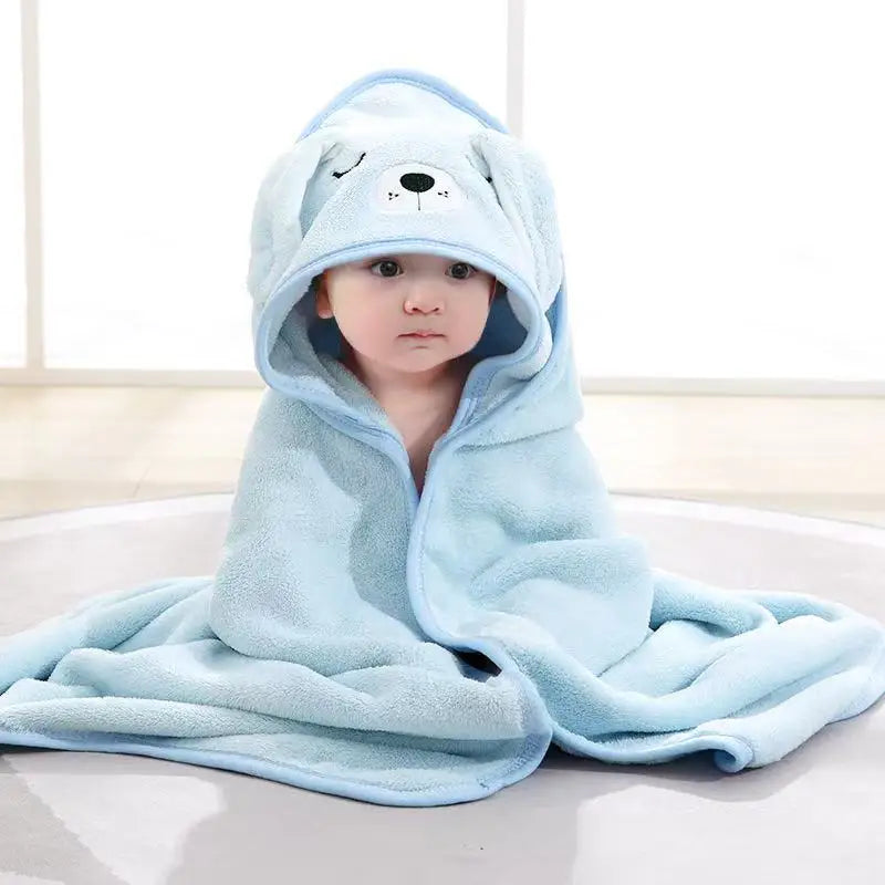 Cozy Hooded Animal Bathrobe & Blanket – Soft Baby/Toddler Towel Wrap