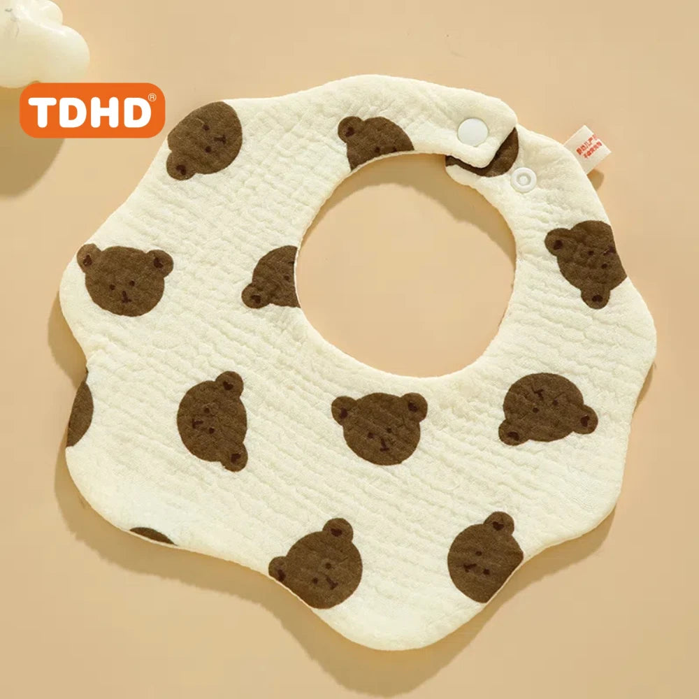 3-Pack Soft Cotton Muslin Baby Bibs – Super Absorbent 6-Layer Design