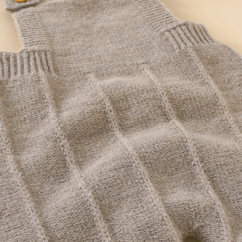 Cozy Knit Baby Romper & Hat Set