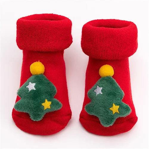 Cozy Christmas Baby Socks – Anti-Slip Cartoon Winter Warmers