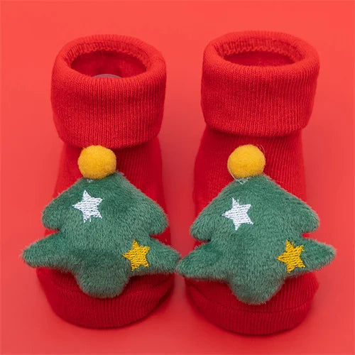 Cozy Christmas Baby Socks – Anti-Slip Cartoon Winter Warmers
