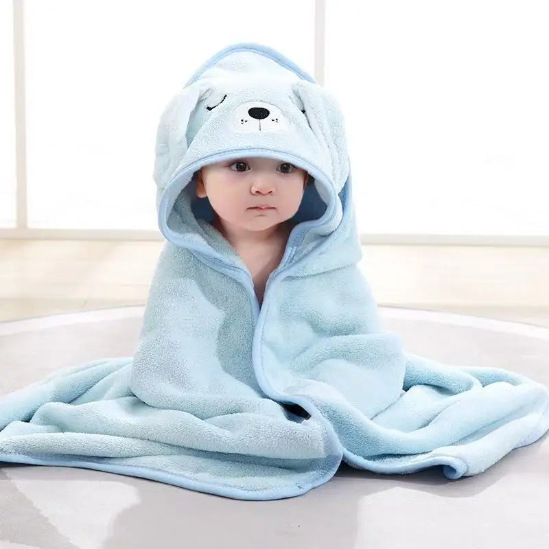 Cozy Hooded Animal Bathrobe & Blanket – Soft Baby/Toddler Towel Wrap