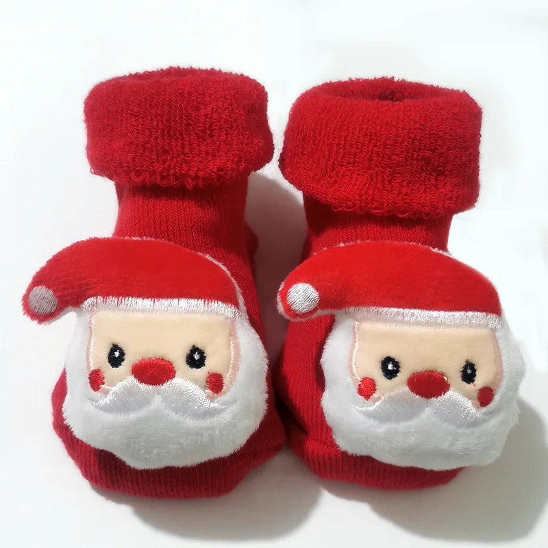 Cozy Christmas Baby Socks – Anti-Slip Cartoon Winter Warmers