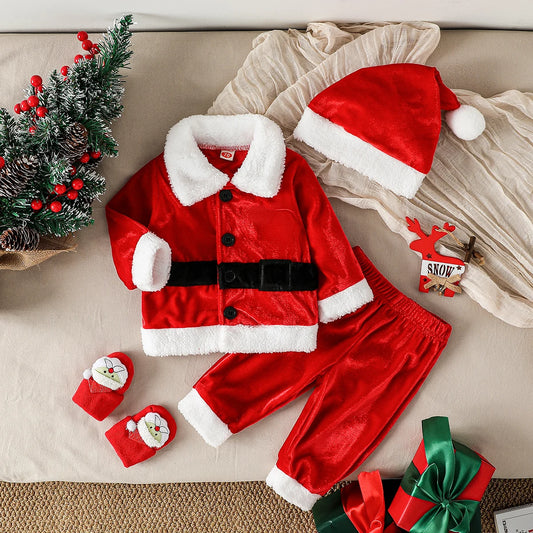 Baby Santa 3-Piece Christmas Outfit – Hat, Jacket & Pants