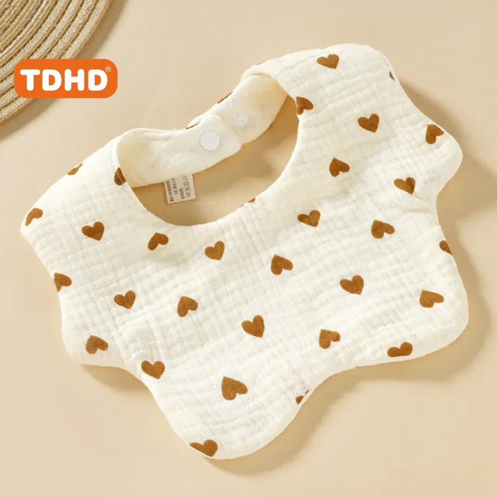 3-Pack Soft Cotton Muslin Baby Bibs – Super Absorbent 6-Layer Design