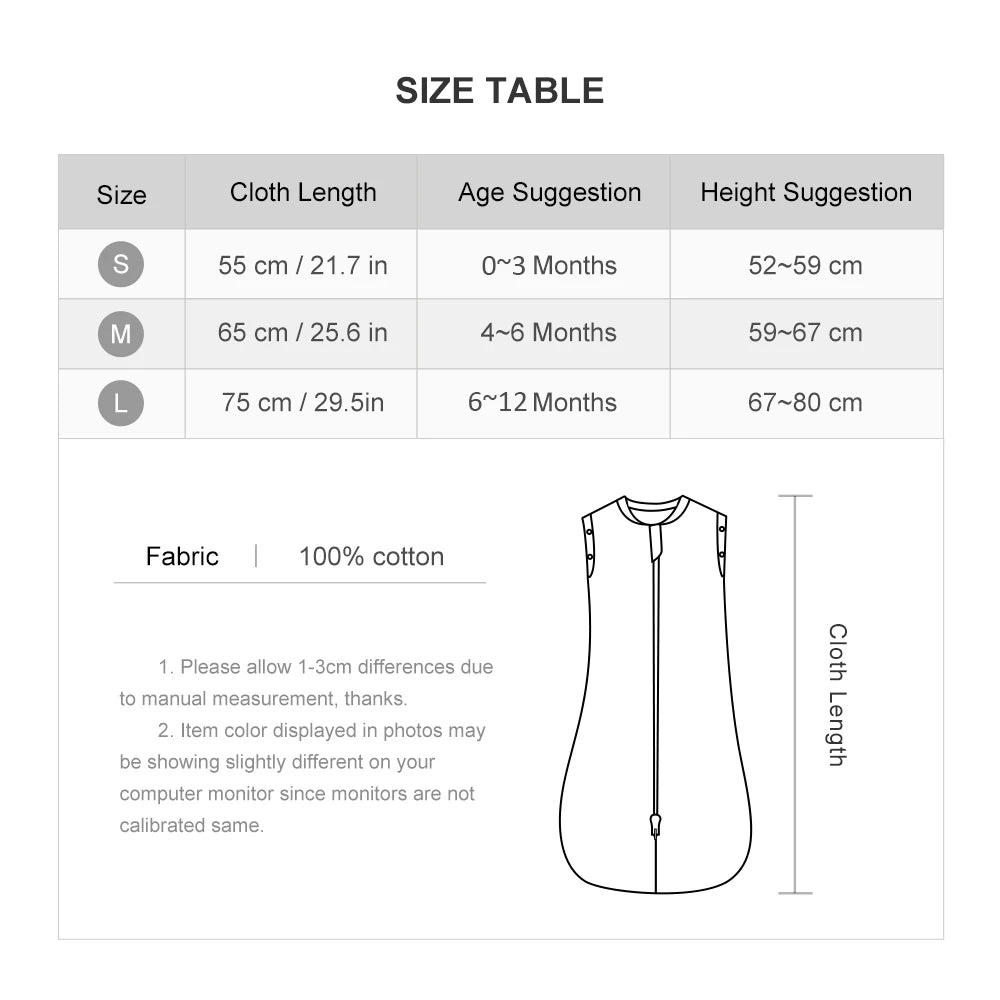 Cozy Cotton Baby Sleeping Bag – Secure, Breathable & Easy-Zip Swaddle Sack