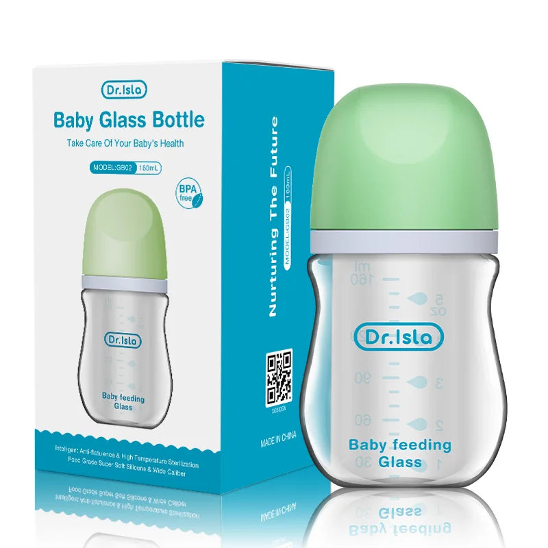 Premium Anti-Colic Glass Baby Bottle – 90ml / 160ml