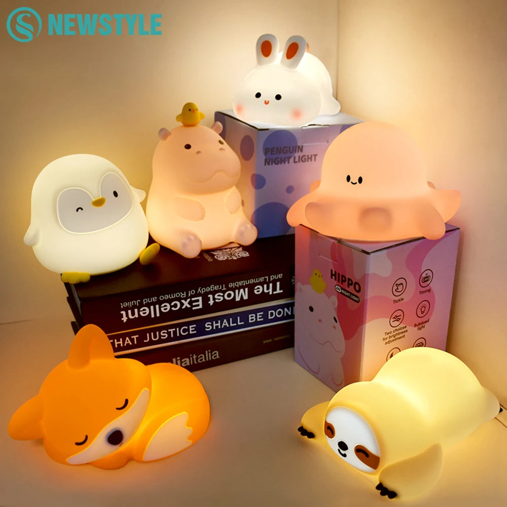 Premium Silicone Squishy Night Light – Soft & Dimmable Nursery Lamp