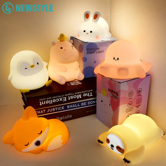 Premium Silicone Squishy Night Light – Soft & Dimmable Nursery Lamp