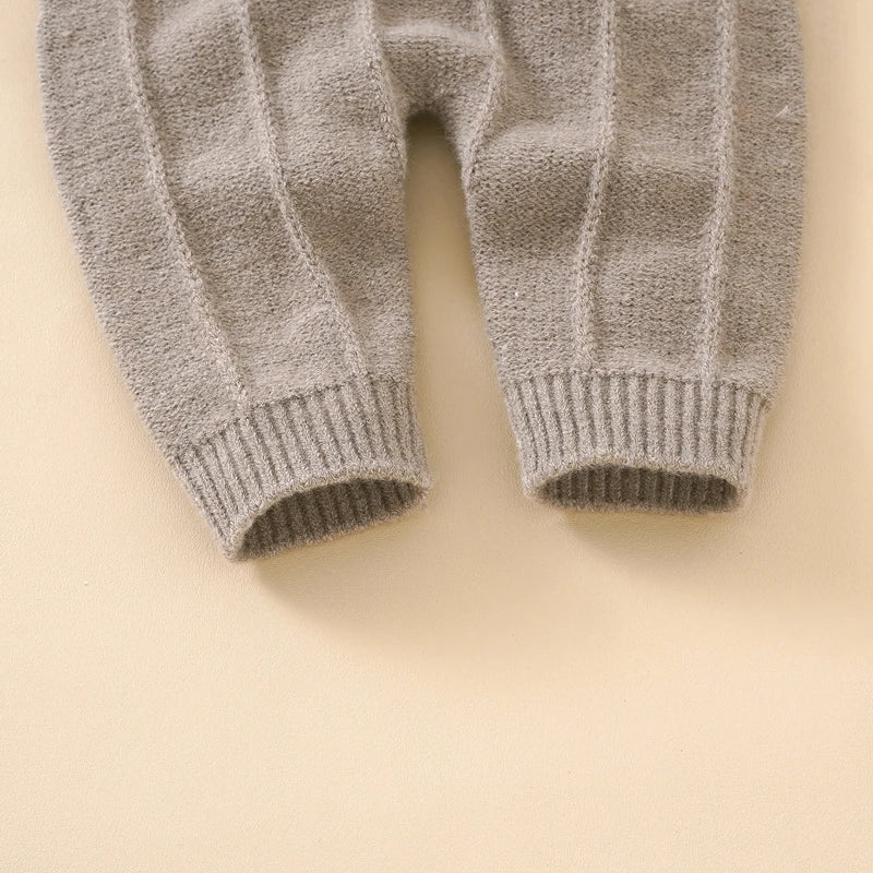 Cozy Knit Baby Romper & Hat Set