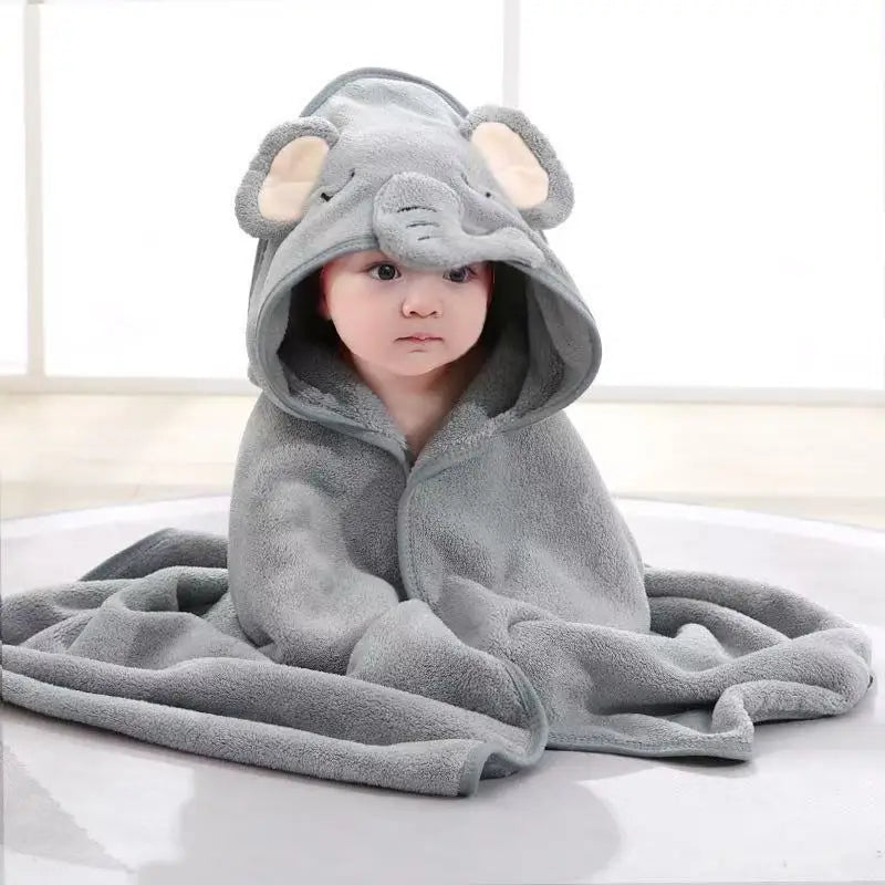 Cozy Hooded Animal Bathrobe & Blanket – Soft Baby/Toddler Towel Wrap