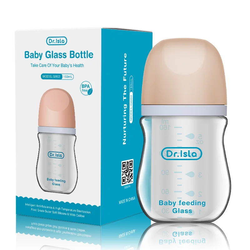 Premium Anti-Colic Glass Baby Bottle – 90ml / 160ml