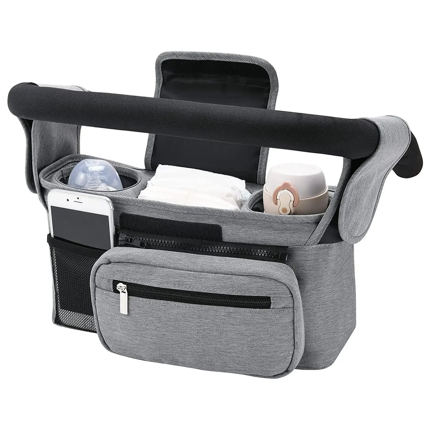 RoyalTots™ Stroller Organizer – Large Capacity Cup & Storage Bag