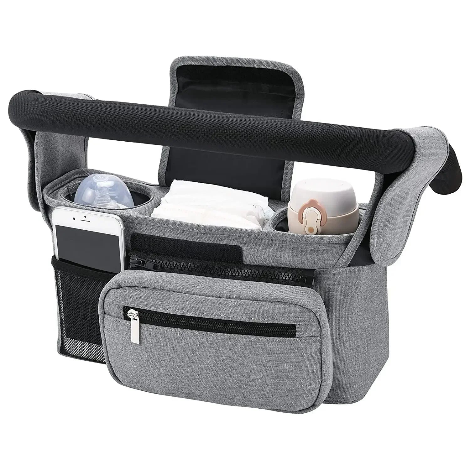RoyalTots™ Stroller Organizer – Large Capacity Cup & Storage Bag