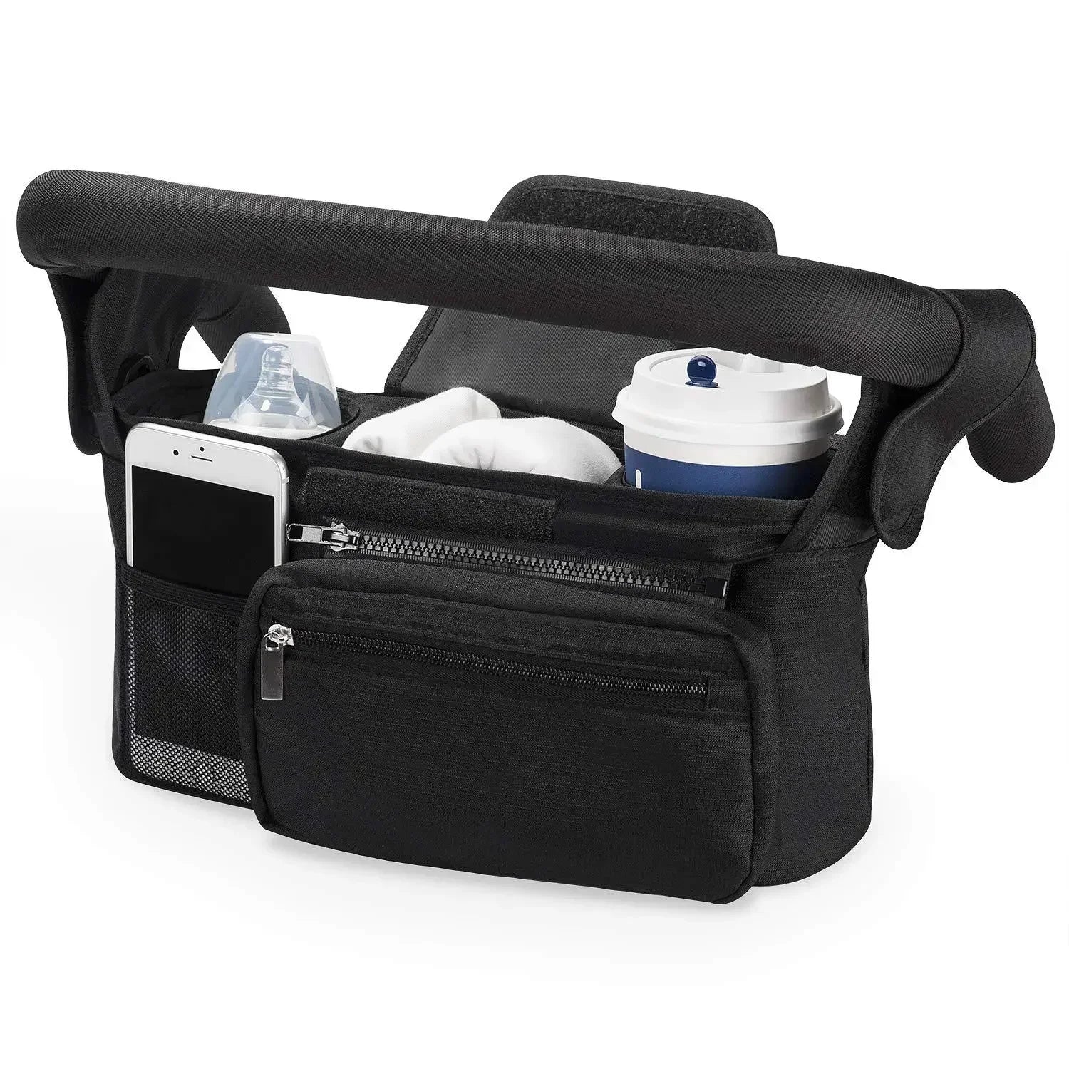 RoyalTots™ Stroller Organizer – Large Capacity Cup & Storage Bag